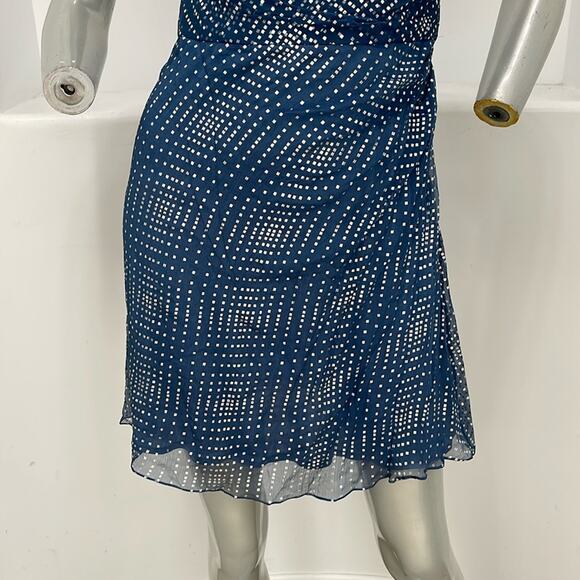 Interlude Couture Collection Strapless Beaded Silk Blue Mini Dress Size 8 - Picture 9 of 14